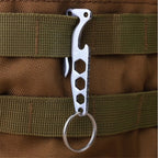 Multi-function Bottle Opener Keychain Outdoor Pocket Tool Pry Bar Hex Key Wrench, Pry Bar Hex Key Wrench Shape