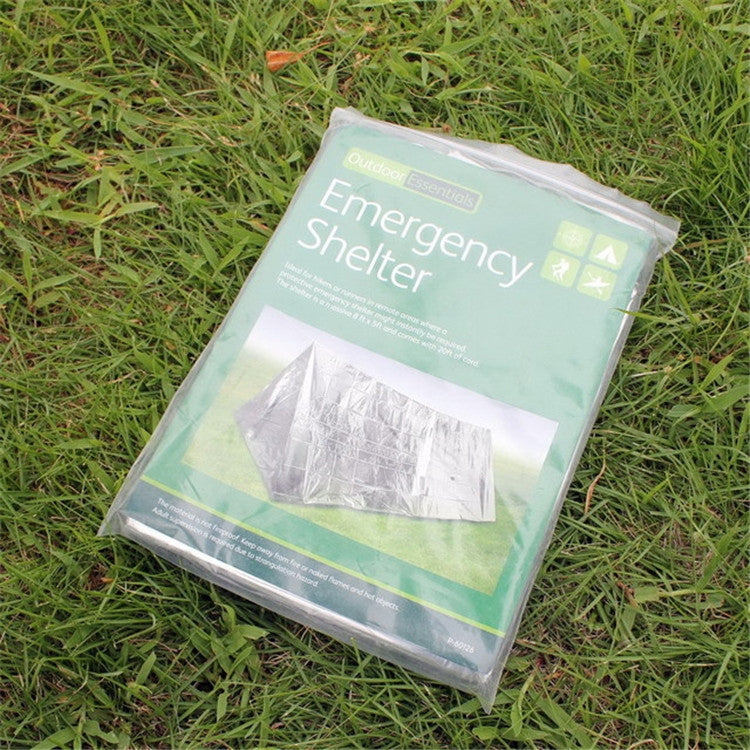 Emergency Simple Tent Outdoor Rescue Blanket First Aid Sunscreen Insulation Blanket, Silver, Orange