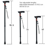 Ten-speed Adjustable Cane With Light And Radio Alarm For The Elderly, 8062