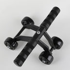 Multifunctional Frog-Style Four-wheel Abdominal Wheel Abdominal Muscle Exercise Fitness Equipment, Black, Green