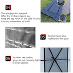 Laputa Outdoor Self-driving Barbecue Camping Vehicle Tail Car Side Tent, Blue Gray, Silver Coated