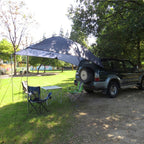 Laputa Outdoor Self-driving Barbecue Camping Vehicle Tail Car Side Tent, Blue Gray, Silver Coated