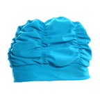 Women Earmuffs Pleated Cloth Swimming Cap, Women Swimming Cap (Black), Women Swimming Cap (Lake Blue), Women Swimming Cap (Purple), Women Swimming Cap (Rose)