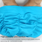 Women Earmuffs Pleated Cloth Swimming Cap, Women Swimming Cap (Black), Women Swimming Cap (Lake Blue), Women Swimming Cap (Purple), Women Swimming Cap (Rose)