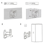 Pair Black Surround Sound Speaker Wall Mount Brackets 45 Degree Rotatable Design TV Wall Mount 8 x 4.5 x 5.8cm