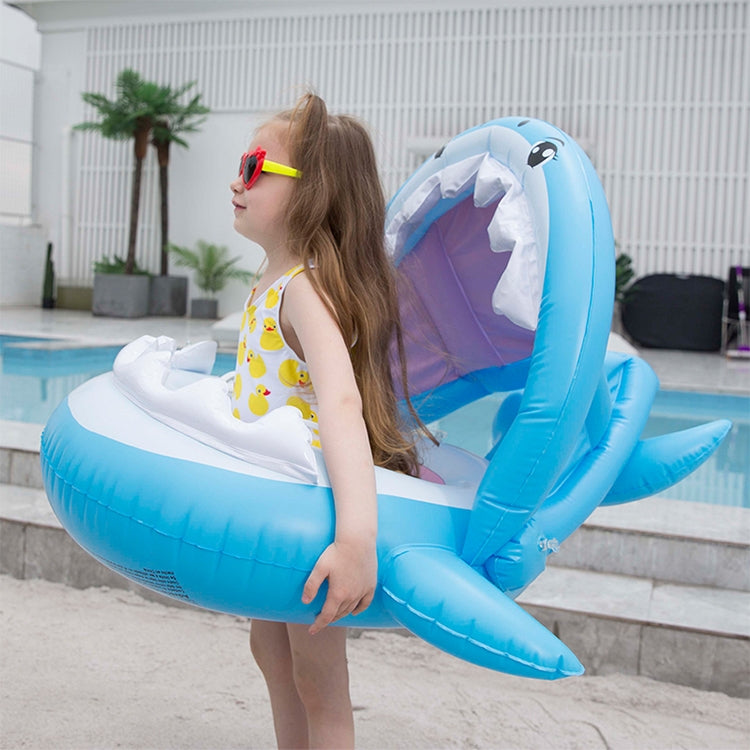 PVC Inflatable Childrens Swimming Ring Play Water Toys Inflatable Shark Shade Seat, Size: 95 x 78 x 70cm