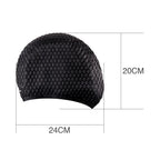 Larger Version Water Drop Shape Silicone Swimming Cap, Larger Version (Pink), Larger Version (Orange), Larger Version (Gray), Larger Version (Black), Larger Version (Blue)