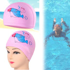 Children Waterproof Hair Care PU Coated Cartoon Pattern Swimming Cap, PU Coated (Blue Bear), PU Coated (Pink Bear), PU Coated (Blue Shark), PU Coated (Pink Shark)