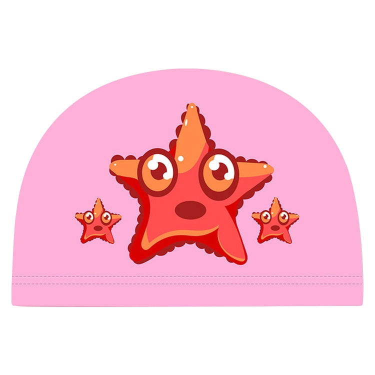 Children Waterproof PU Coated Breathable Sunscreen Swimming Cap, PU Swimming Cap(Pink Starfish), PU Swimming Cap(Blue Starfish), PU Swimming Cap(Yellow Steamship), PU Swimming Cap(Blue Sailboat)