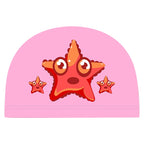Children Waterproof PU Coated Breathable Sunscreen Swimming Cap, PU Swimming Cap(Pink Starfish), PU Swimming Cap(Blue Starfish), PU Swimming Cap(Yellow Steamship), PU Swimming Cap(Blue Sailboat)
