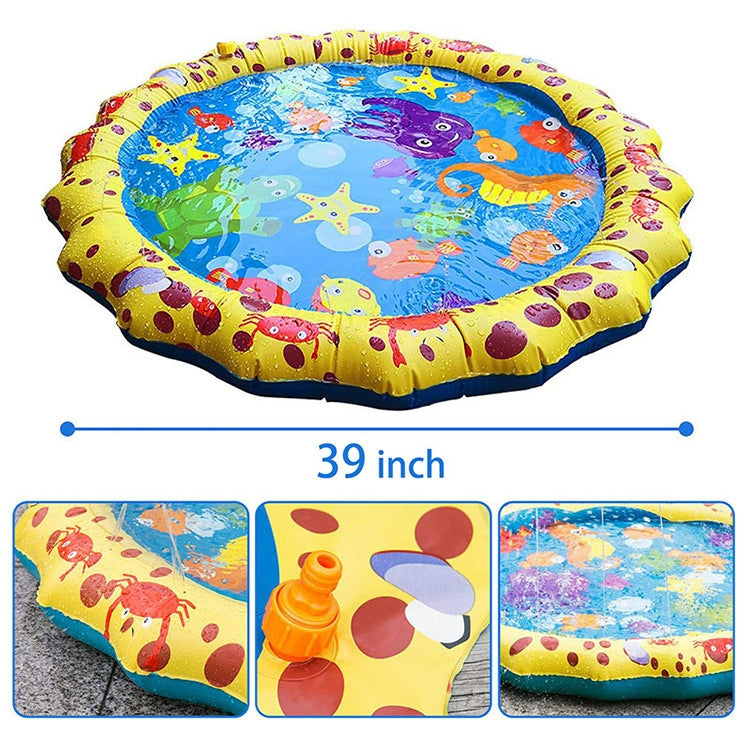 Cartoon Pattern Round Inflatable Outdoor Lawn Sprinkler Pad Children Pad, Diameter: 100cm, Cartoon 100cm