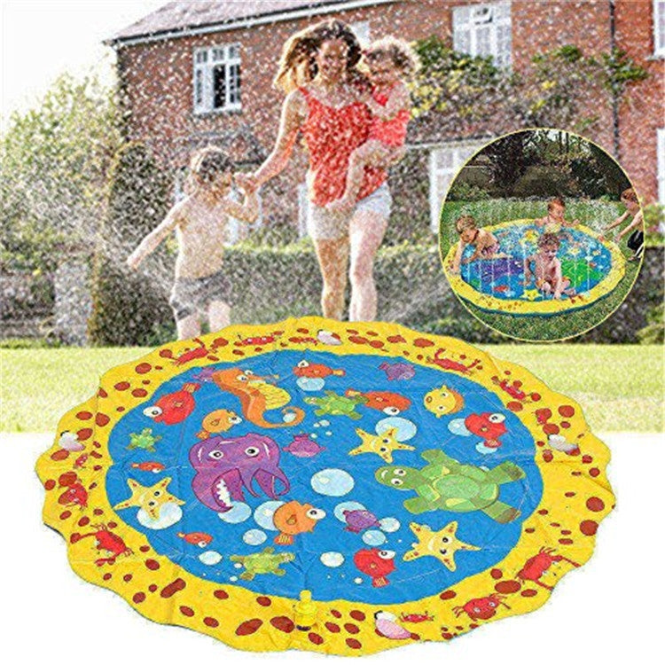 Cartoon Pattern Round Inflatable Outdoor Lawn Sprinkler Pad Children Pad, Diameter: 100cm, Cartoon 100cm