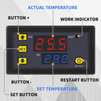 High-precision Microcomputer Intelligent Digital Display Switch Thermostat, 12V Power Supply