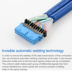 50CM USB3.0 Data Cable Motherboard 20p To Dual Usb3.0 Baffle Line With Ear, 50cm 20Pin