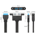 USB3.0 20P Bezel Cable Chassis PCI Bit Expansion USB3.0 Female Full-height Half-height Bezel