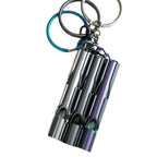 Outdoor High-decibel Stainless Steel Self-protection Double Tube Survival Whistle with Key Ring, Whistle (Silver), Whistle (Black), Whistle (titanium)