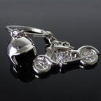 Classic 3D Simulation Model Of Motorcycle Motorcycle Helmet Charms Creation Alloy Key Chain Key Holder Car Key, Motorcycle Shape