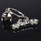 Classic 3D Simulation Model Of Motorcycle Motorcycle Helmet Charms Creation Alloy Key Chain Key Holder Car Key, Motorcycle Shape