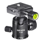 BEXIN 360 Degree Rotation Aluminum Alloy Tripod 30mm Ball Head with Quick Release Plate, 360 Degree Rotation