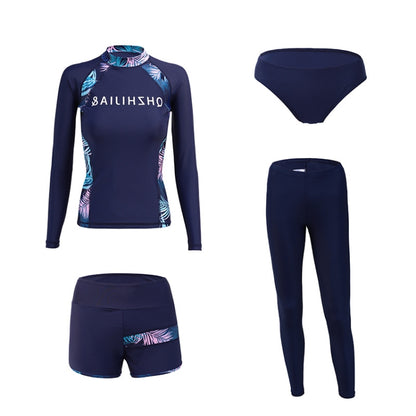 Women Long-sleeved Diving Suit Swimsuit Sunscreen Surf Clothing Slimming Suit, M