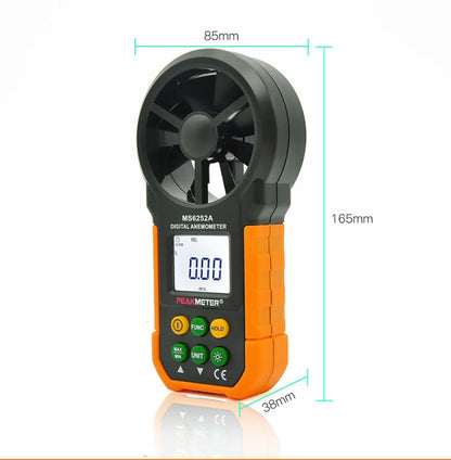 PEAKMETER High-precision Digital Display Wind Speed Air Volume Measuring Instrument, MS6252A Wind Speed, Air Volume, MS6252B Temperature, Humidity, USB