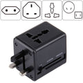 World-Wide Universal Travel Concealable Plugs Adapter with & Built-in Dual USB Ports Charger for US, UK, AU, EU