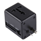 World-Wide Universal Travel Concealable Plugs Adapter with & Built-in Dual USB Ports Charger for US, UK, AU, EU