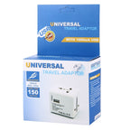 World-Wide Universal Travel Concealable Plugs Adapter with & Built-in Dual USB Ports Charger for US, UK, AU, EU
