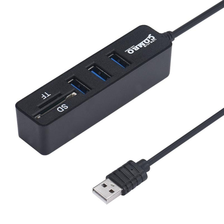 2 in 1 USB 2.0 480Mbps 3 Ports HUB COMBO + Micro SD / T-FLASH SD / SDHC / SDXC Card Reader for Windows XP / Vista / 8.1 / 7 / 8, MAC, etc, USB 2.0 (Black), USB 2.0 (White)