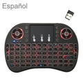 Support Language: Spanish i8 Air Mouse Wireless Backlight Keyboard with Touchpad for Android TV Box & Smart TV & PC Tablet & Xbox360 & PS3 & HTPC/IPTV, Spanish