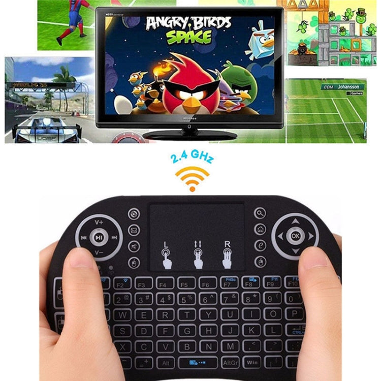 Support Language: German i8 Air Mouse Wireless Keyboard with Touchpad for Android TV Box & Smart TV & PC Tablet & Xbox360 & PS3 & HTPC/IPTV
