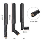 2 x 6dBi 2.4GHz 5GHz Dual Band WiFi RP-SMA Male Antenna + 2 x 35CM RP-SMA IPEX MHF4 Pigtail Cable for M.2 NGFF WiFi WLAN Card, 6dBi Antenna + RP-SMA Cable