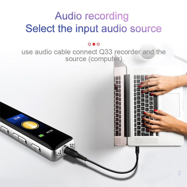Q33 External Play MP3 Voice Control High Definition Noise Reduction Recording Pen, 32G, Support Password Protection & One-touch Recording, 32G