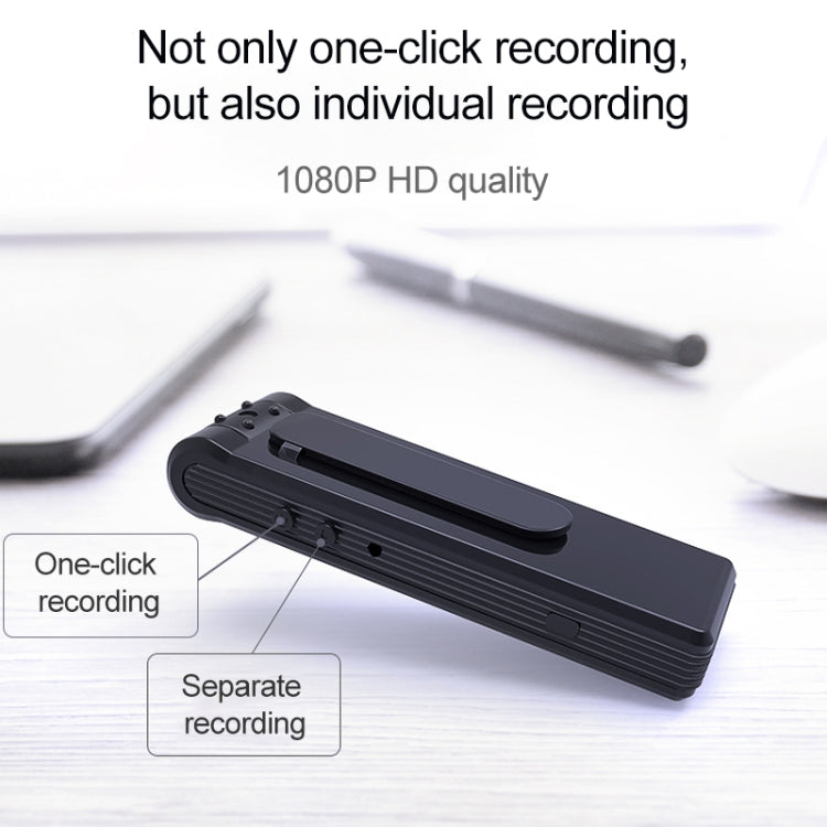 B19 Back Clip Design 1080P HD Camera Video Recorder, Support Motion Detection / Infrared Night Vision /180 Degrees Rotation Camera / TF Card / OTG