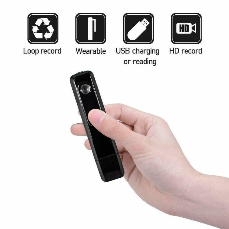 C181 1080P Mini Back Clip 130 Degree Small Wide Angle Meeting Lecture Professional Video Recorder Pen without TF Card, Without TF Card