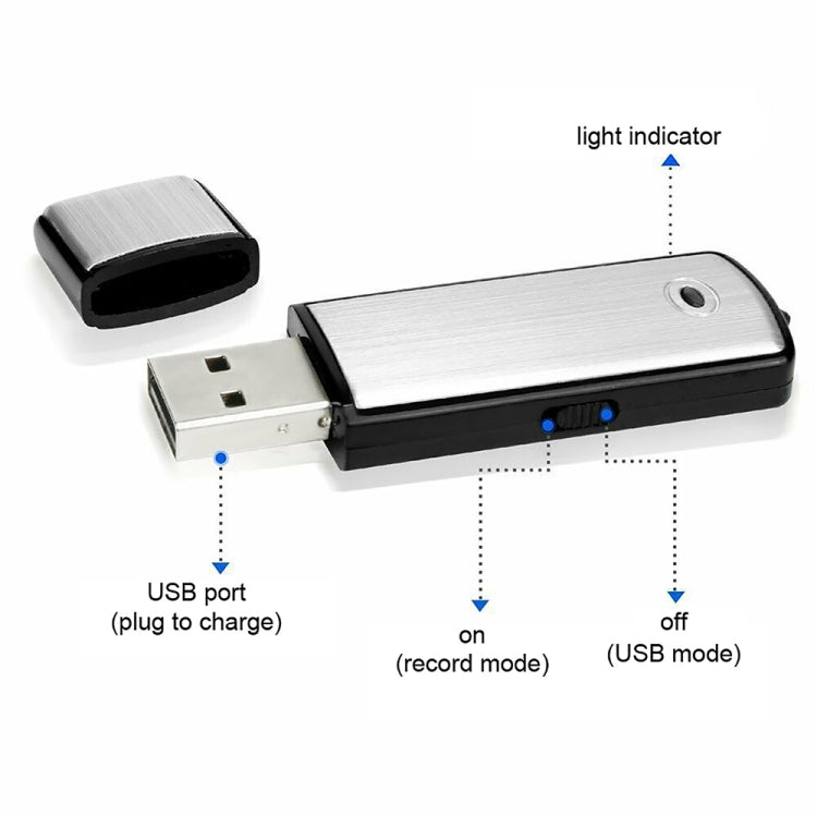 SK858 32GB Rechargeable Portable U-Disk Meeting Voice Recorder, 32GB