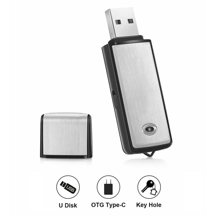 SK858 32GB Rechargeable Portable U-Disk Meeting Voice Recorder, 32GB