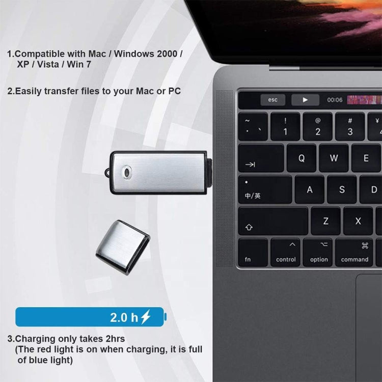 SK858 32GB Rechargeable Portable U-Disk Meeting Voice Recorder, 32GB