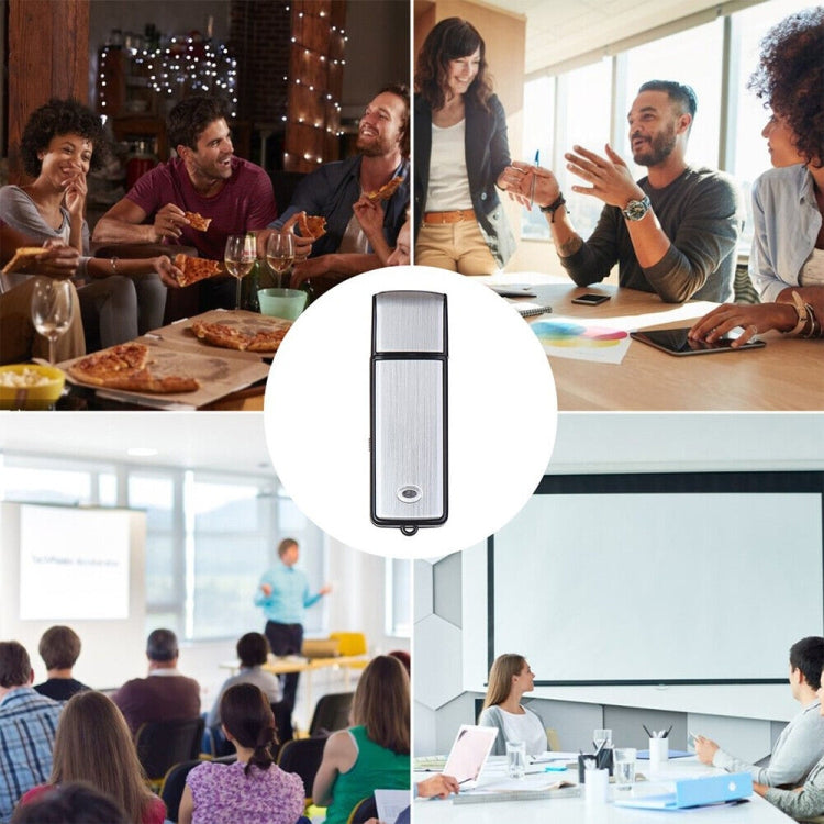 SK858 32GB Rechargeable Portable U-Disk Meeting Voice Recorder, 32GB