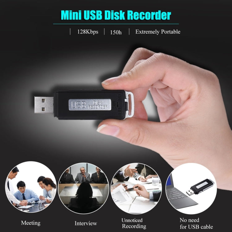 SK868 8GB Rechargeable Portable U-Disk Voice Recorder, 8GB