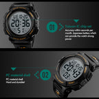 SKMEI 1258 Multifunctional Outdoor Sports Noctilucent Waterproof Wrist Watch, Size: S