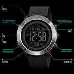 SKMEI 1426 Multifunctional Outdoor Fashion Noctilucent Waterproof Black Machine Rubber Ring Digital Watch, Black Machine Rubber Ring, 1426 Black Machine Rubber Ring
