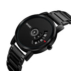 SKMEI 1260 Fashion Creative Pointer 30m Waterproof Quartz Wrist Watch with Stainless Steel Watchband