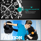 SKMEI 9128 Fashion Multifunctional 3D Large Dial Sports Wristwatch 30m Waterproof Quartz Watch