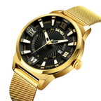 SKMEI 9166 Fashion Men Business Watch 30m Waterproof Metal Quartz Wristwatch