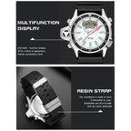 SANDA 3008 Multifunctional Men Outdoor Sports Noctilucent 50m Waterproof Digital Wrist Watch