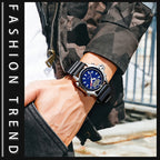 SANDA 3008 Multifunctional Men Outdoor Sports Noctilucent 50m Waterproof Digital Wrist Watch