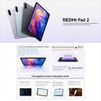 REDMI Pad 2 11 inch, 6GB+256GB, HyperOS 2, MediaTek G100-Ultra Octa Core CPU, 6GB+128GB