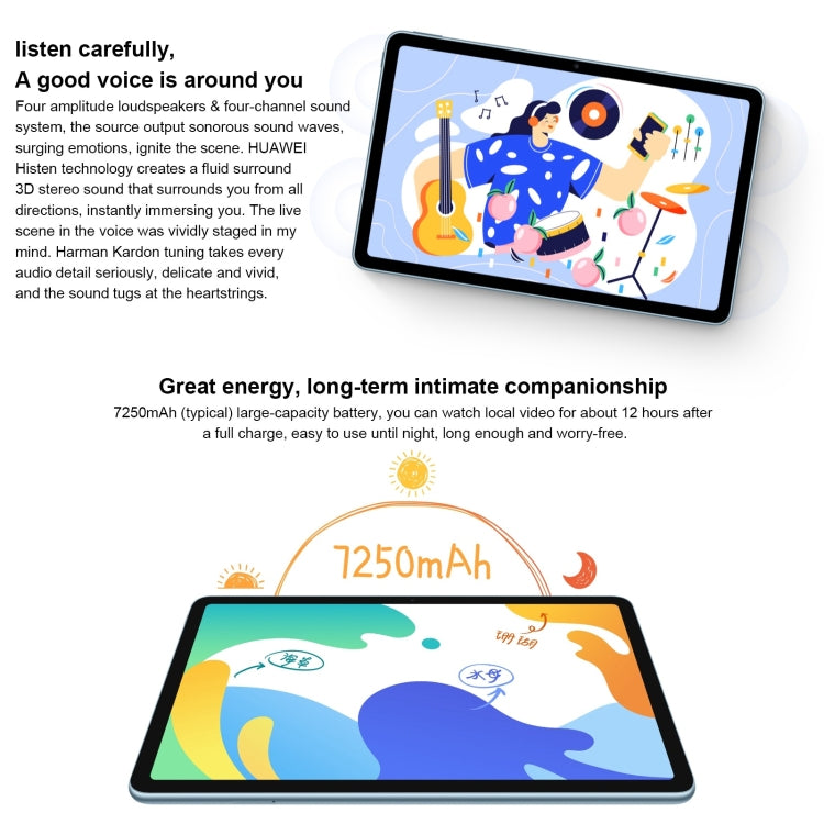HarmonyOS 2 Qualcomm Snapdragon 778G 4G Octa Core up to 2.42GHz, Support Dual WiFi, OTG, Network: 4G, Not Support Google Play, BAH4-AL10 4G 6GB+128GB