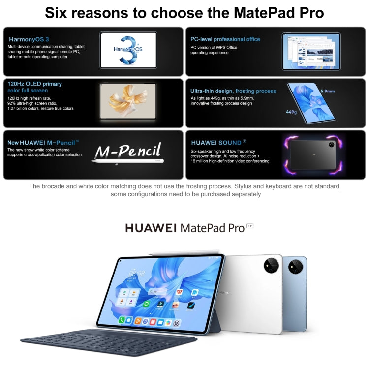 with Smart Keyboard + Stylus, HarmonyOS 3 Qualcomm Snapdragon 888 Octa Core, Support Dual WiFi / BT / GPS, Not Support Google Play, GOT-AL19 12GB+512GB